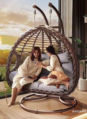 户外庭秋椅千吊篮摇篮院双人WSB吊椅家用阳台内鸟巢吊床藤室摇摇