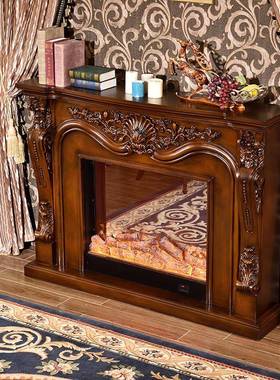 电视装饰收柜制作雕壁炉装ONS饰美式取暖仿真石火焰壁挂式纳