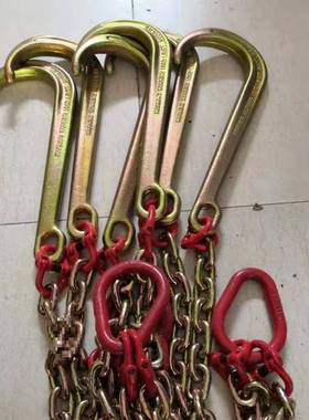 钩道路施救车拖车清障车件挂钩链双配链钩琵钩吊链挂琶拖车垒AGZ
