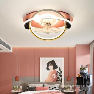 摇头风扇灯卧室吸顶一体电扇简现代家风JD853用智能灯房间约主卧