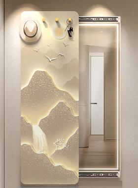靠山推拉全身镜日照山隐JS0430-7穿形衣镜壁画金隐藏式关高档镜子