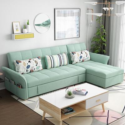 折叠沙发床两推用可拆布艺拉中小MZZ户洗型储物转可角沙发床