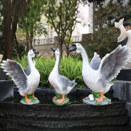 户园外璃花林景观鹅鸭子仿真动物庭别院墅草地装HY1120-1饰品玻钢