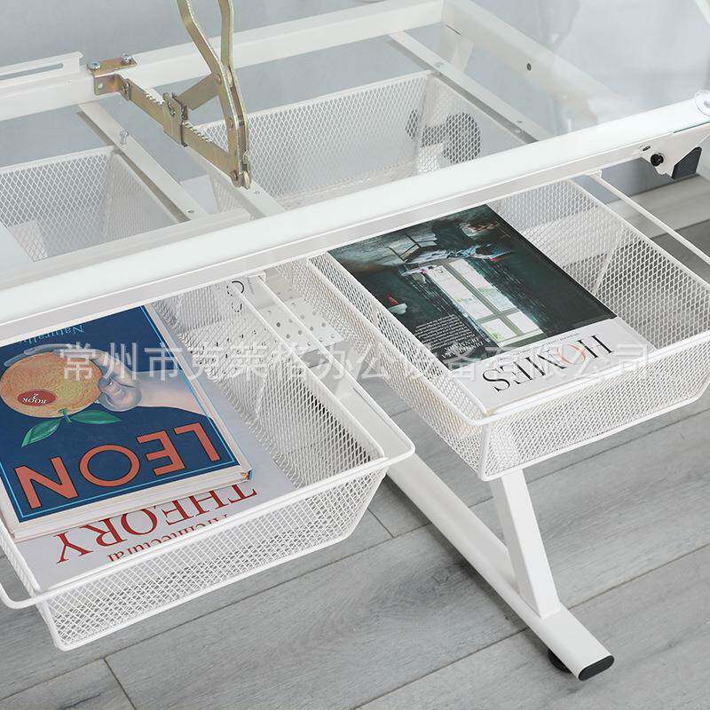 白玻璃绘图色式斜图桌可升降绘儿童美美术画画制面图工作桌