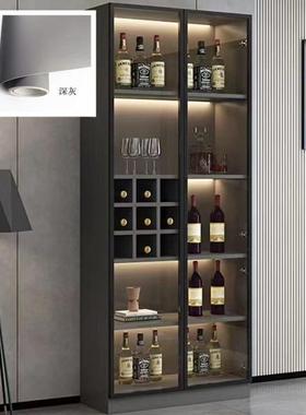 轻奢酒靠墙储物EPK柜现代简高档璃餐约边柜家用一体边柜柜玻门展