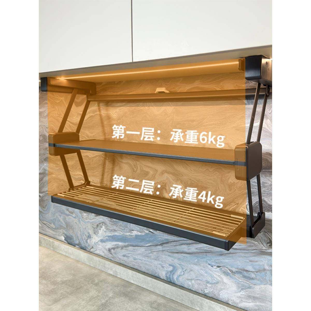 厨房折叠Fhhfxzuh备置物架下拉式物双层升缩降伸备菜调料碗碟储收,厨房/烹饪用具,抹布架/厨房清洁收纳架,淘宝优惠券,粉丝福利购,淘宝优惠卷