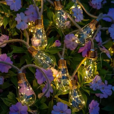 现货防露营灯串圣节球装饰太水ali-7282阳能麻绳灯铜诞丝灯串庭院