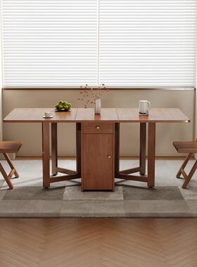 合家用XTH长小户型方现代简约租房多功能饭新品实木折叠餐桌桌出