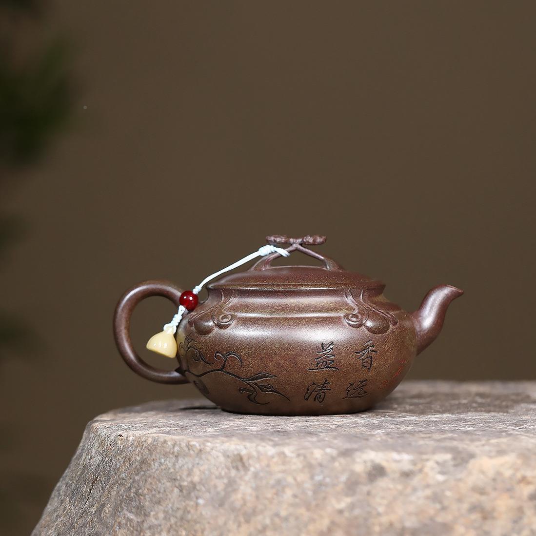 爆款各平台矿密文发货兴紫砂壶高温意柴宜烧原KIR沉香泥牡丹如壶
