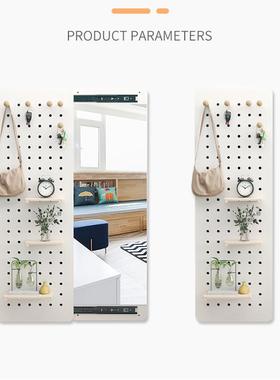 N5洞板用隐形穿衣镜IDF推洞拉暗藏式可关闭全身镜家壁试挂式玄关