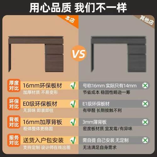 收fL新款意式极简梳妆台小型卧书x-4154桌纳柜一体实木胡桃木室E