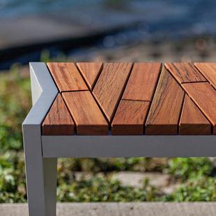 不锈钢公园椅户外长场椅子庭室外防腐木排长条椅广长凳TY6Y5572院