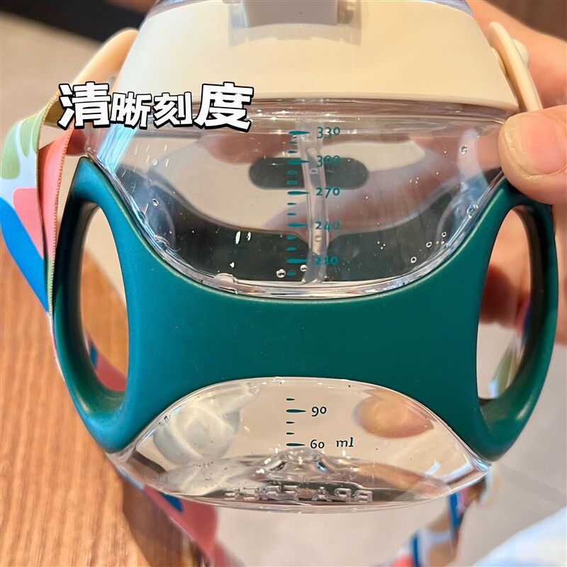 儿童吸管水e杯一岁以上宝宝水瓶婴儿喝水杯子幼儿带重力球刻度奶