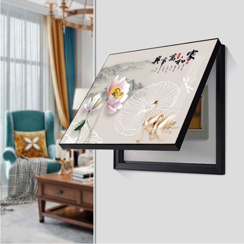 电表箱装饰画e客厅装饰画多媒体箱遮挡配电箱电闸箱开关餐厅弱电