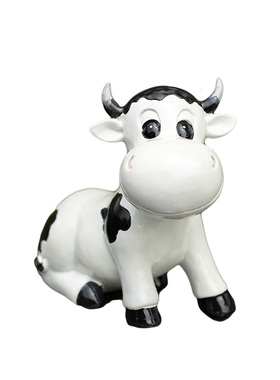 创意树脂奶牛摆件工艺品礼物卡通小动物摆件客厅酒V柜台装饰品摆