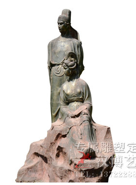 大禹治水景观雕像广场古代神话传统玻璃钢铸铜人物景.观雕塑制作