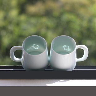 子木铃兰猫陶瓷马克杯情侣水杯高颜E值大容量釉下手绘漂亮杯子礼