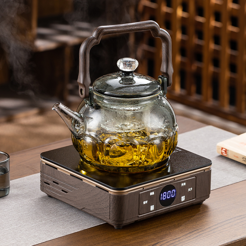 新款玻璃莲花南瓜蒸煮茶壶煮茶炉C器电陶炉套装烧水泡茶养生壶家