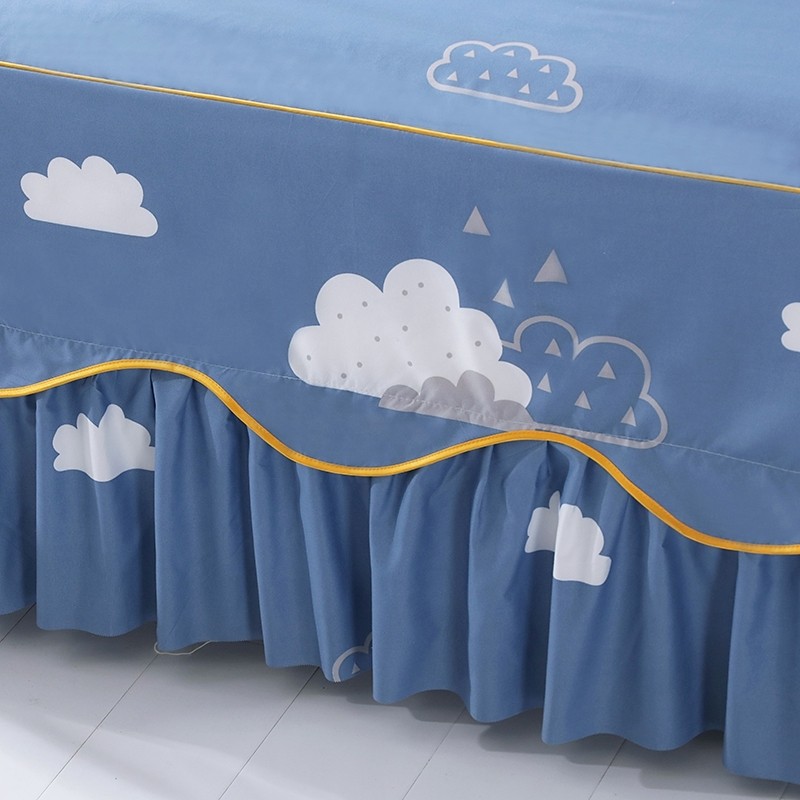 床罩全棉床裙式床套单件床垫保护1.5mF1.8米防滑防尘床单纯棉床笠,床上用品,床裙,淘宝优惠券,粉丝福利购,淘宝优惠卷