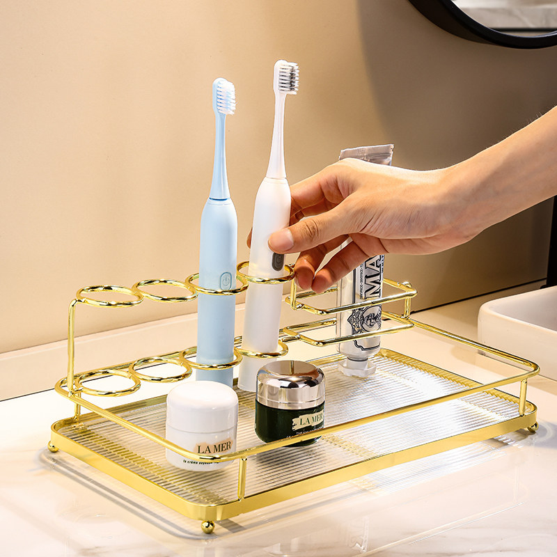 轻奢牙刷架子置物架浴室卫生间洗手台面漱口杯电动牙刷.牙膏收纳,家庭/个人清洁工具,牙刷架/牙具座,淘宝优惠券,粉丝福利购,淘宝优惠卷