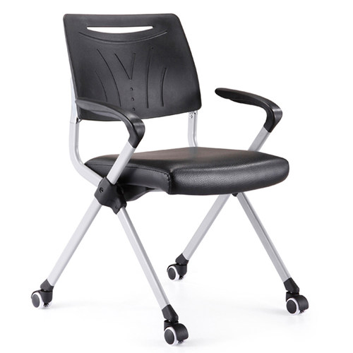 高档滑轮会议室椅翻板折叠椅移动办公椅智慧教Q室桌椅洽谈接待椅