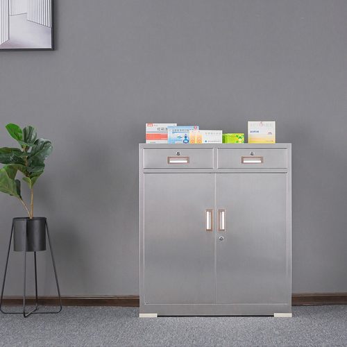 定做304不锈钢文m件柜矮柜带锁收纳储物抽屉活动一斗一门床头小柜