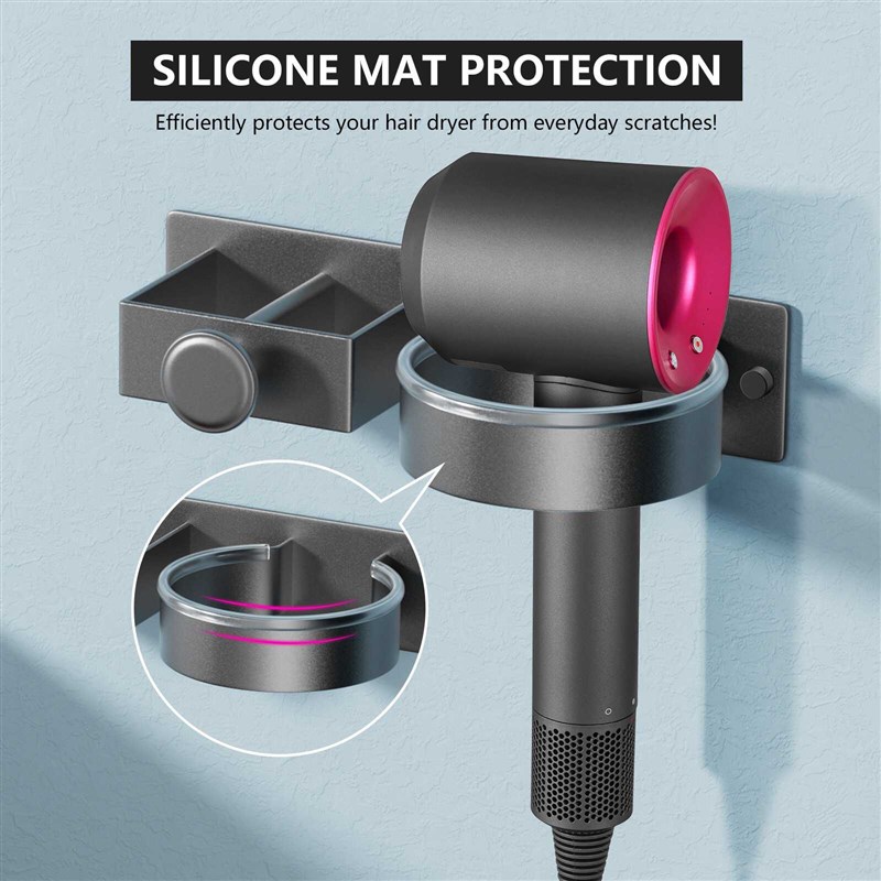 跨境吹风机置物架免打孔直发器支架卷发棒美发工具V收纳架风筒挂