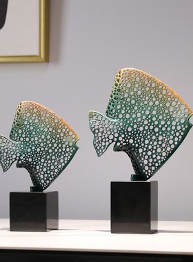 年年有余鱼摆件客厅金属工艺品电视柜玄关酒柜装饰V品乔迁新居礼