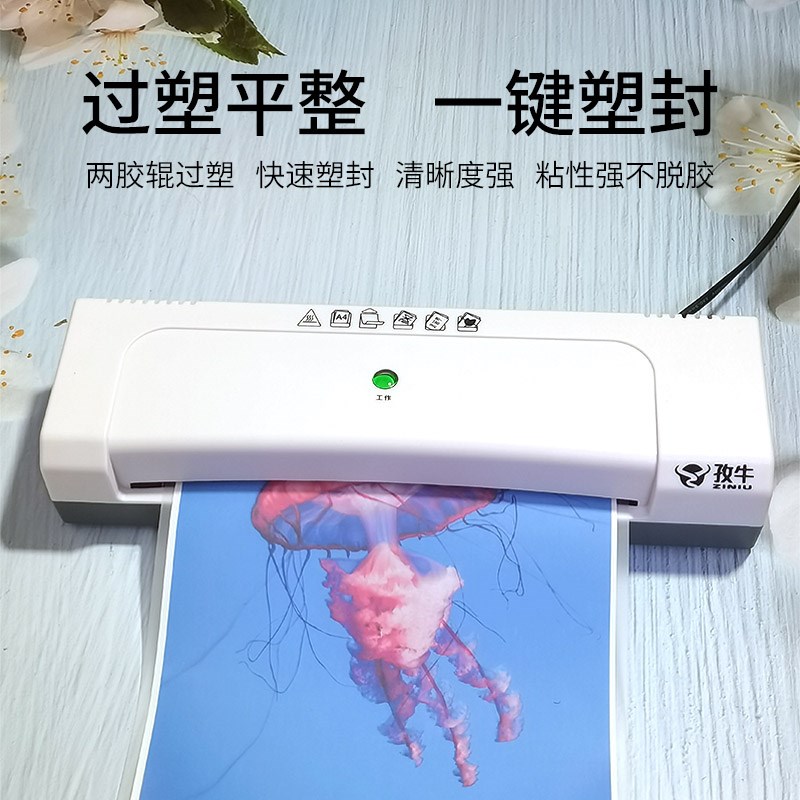 孜牛照片塑封机A4过塑机小型家用相片M封塑机文件压膜覆膜机