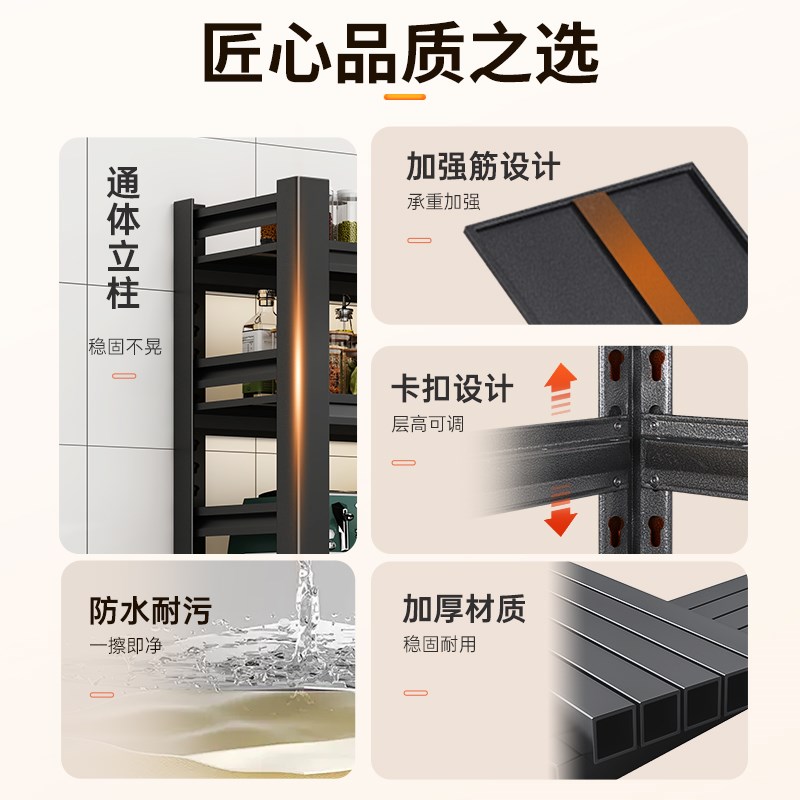 厨房置物架多层落地n微波炉收纳架烤箱锅架碗碟橱柜储物柜家用货