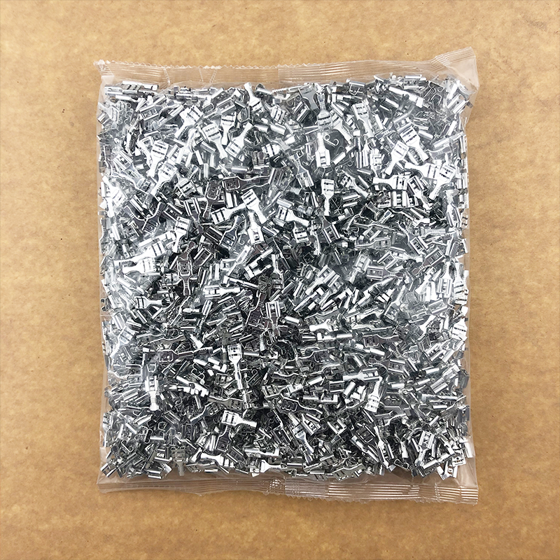 冷压端子 接线端子 6.3插簧 接C插件 线耳 2000只黄铜镀铜锡