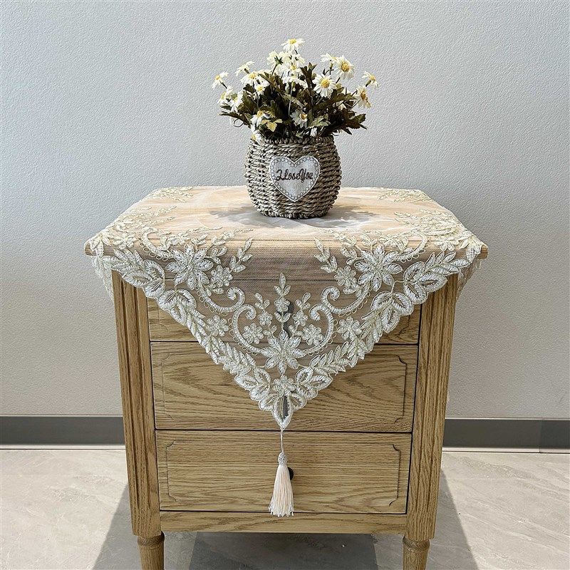 床头柜防尘盖布刺绣蕾丝盖巾角几盖布方几盖布洗衣机Y盖巾空调罩,居家布艺,床头柜盖布,淘宝优惠券,粉丝福利购,淘宝优惠卷