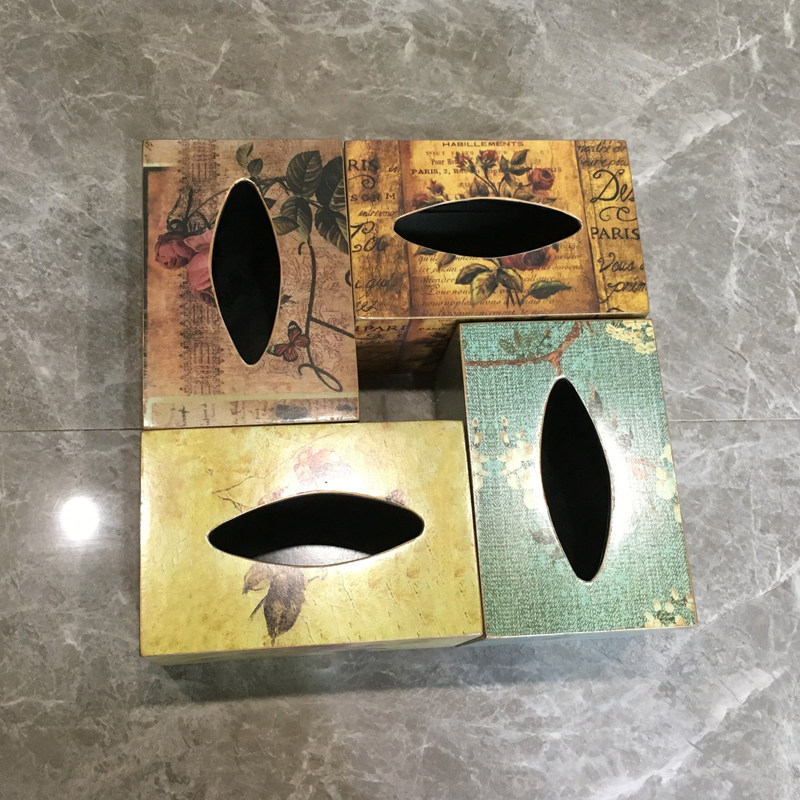 美式乡村纸巾盒家用n客厅木制抽纸餐桌茶几轻著创意酒店收纳卷纸