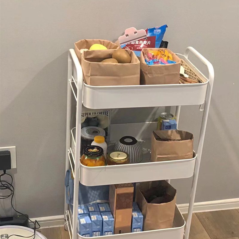 小推车置物架厨房移动带r轮卧室床头储物美容落地简约手推收纳架