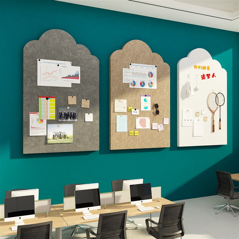 毛毡板公告栏员工风采展示v照片办公室墙面装饰公司企业文化宣传