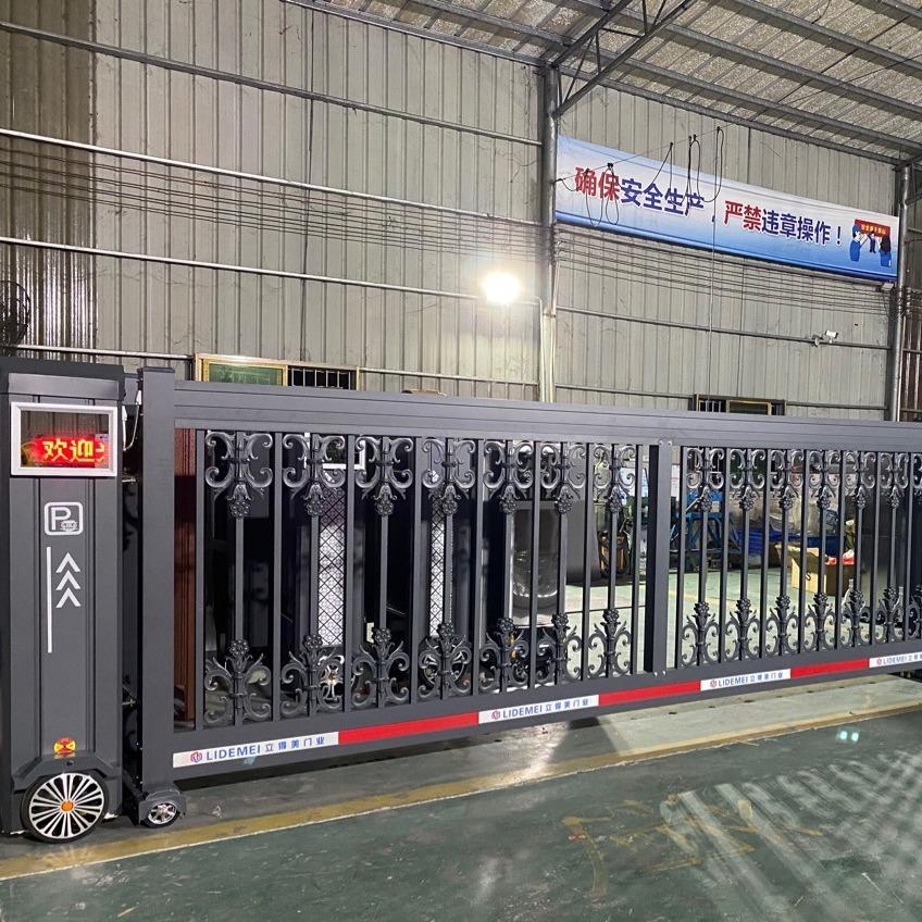 豪华电动门伸缩门厂家直销电动大门铝合金大门学校大门