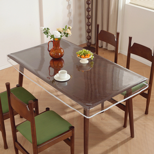 PVC透明餐桌垫长方形防水防油皮罩桌布茶几烤火桌罩套耐高温包角