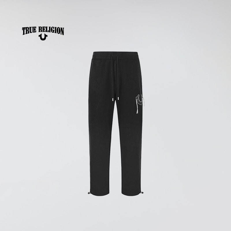 TrueReligion2024秋冬新品男士休闲运动风针织裤子