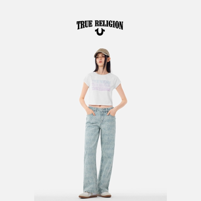 True Religion真实信仰AW25新品女款满地印牛仔裤