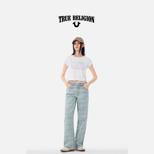 True Religion真实信仰AW25新品女款满地印牛仔裤