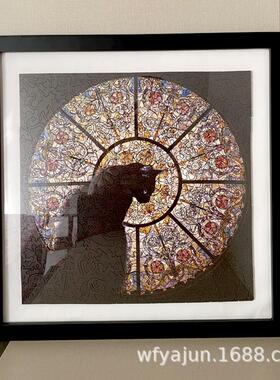 教堂猫拼图框CathedralCat异形拼图装裱0*0cm实木相框拼图裱框