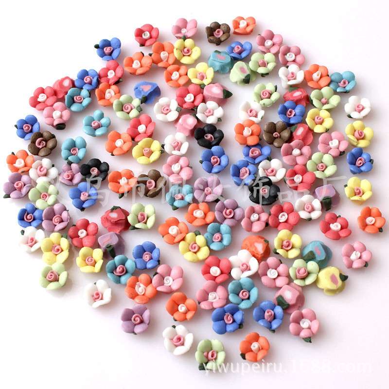 五瓣陶瓷花 diy美甲陶瓷花 diy手机壳美容出来 diy多肉盆栽配件