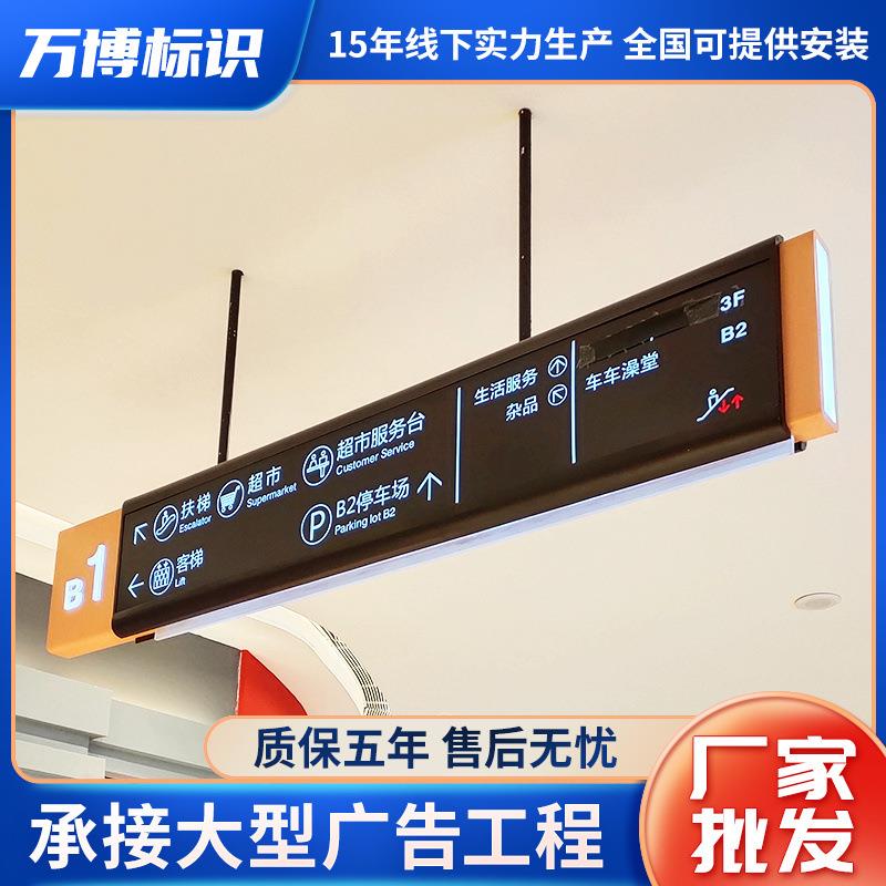 商场悬挂式吊牌灯箱地下车库地铁站出入口双面发光吊顶灯箱指引牌