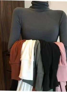 Long SLeeve ShirT TopS for Women WinTer TurTLeneck SWeaTer女