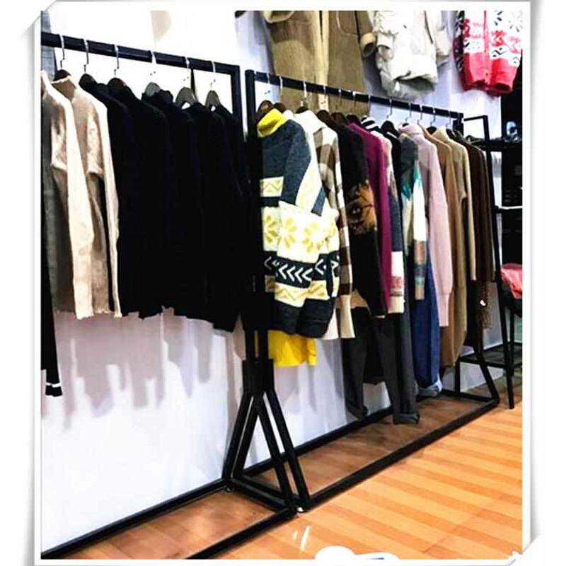 铁艺衣架服装店男女货架展示架落地式中岛架侧挂架衣服架子单杠