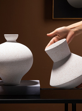 ins北欧创意陶瓷花瓶网红沙粒插花家居酒店客厅背景玄关摆件