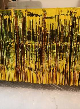 节日派对PET亮光流苏夏威夷桌裙生日满月签到台甜品台情人