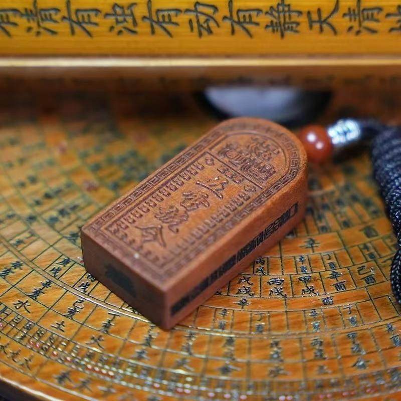 雷击枣木老料五雷令牌吊坠挂件总招万灵令牌随身车挂件手工雕刻