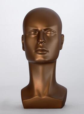 男款假发头模帽子墨镜展示模型肩膀假人头欧美模特头PVCMannequin