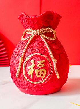 新年乔迁福袋树脂花瓶麦穗干花装饰商超花材家居装饰品摆件